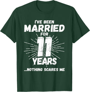 Couples Married 11 Years - Funny 11th Wedding Anniversary T-Shirt - T-Shirt | Forest