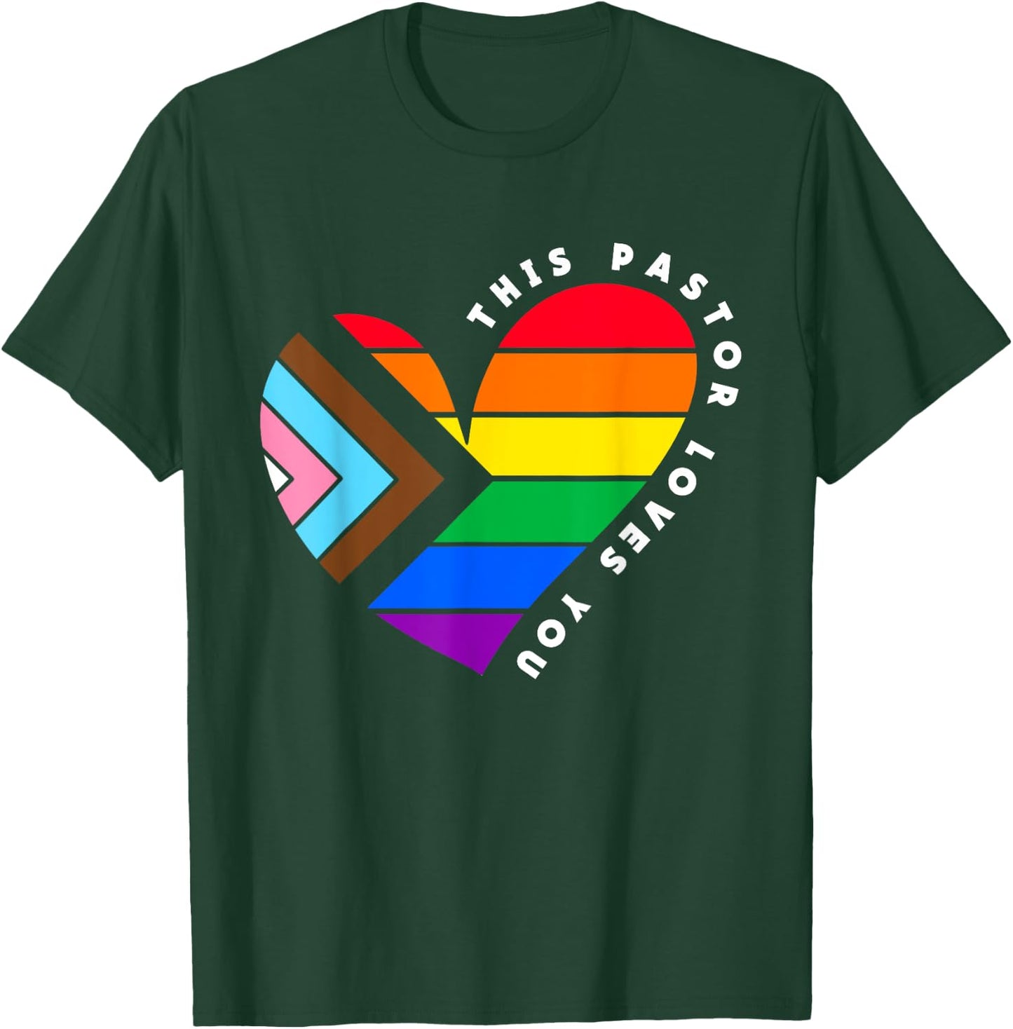 Christian Ally Inclusive Pride Clergy This Pastor Loves You T-Shirt - T-Shirt | Forest