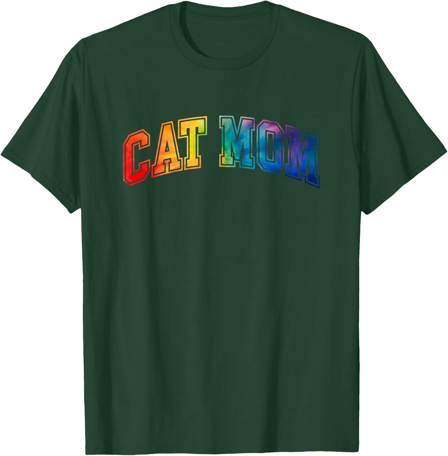 Cat Mom - Tie Dye - Rainbow - Varsity - 2024 T-Shirt - T-Shirt | Forest