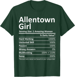 ALLENTOWN GIRL PA PENNSYLVANIA Funny City Home Roots Gift T-Shirt - T-Shirt | Forest