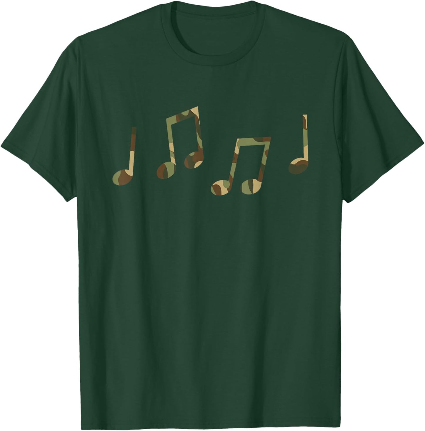 Camo Musician Camouflage Music Notes Camo Music Teacher T-Shirt - T-Shirt | Forest
