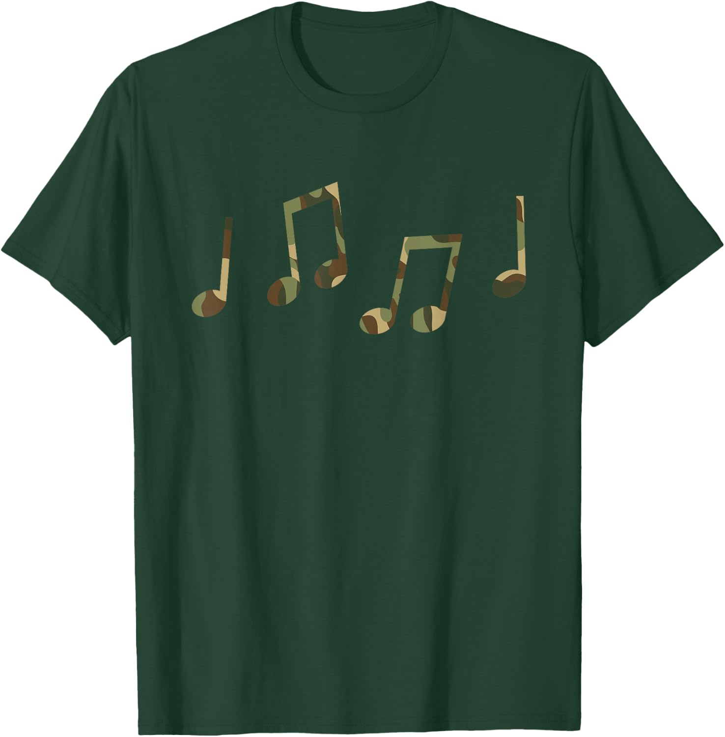 Camo Musician Camouflage Music Notes Camo Music Teacher T-Shirt - T-Shirt | Forest