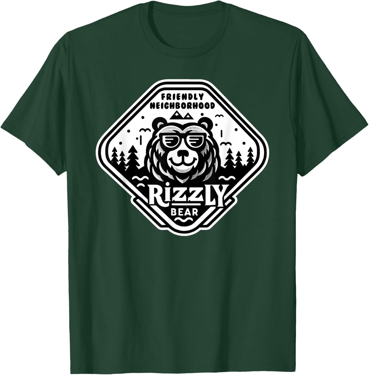 Funny Neighborhood Rizzly Bear Meme T-Shirt - T-Shirt | Forest