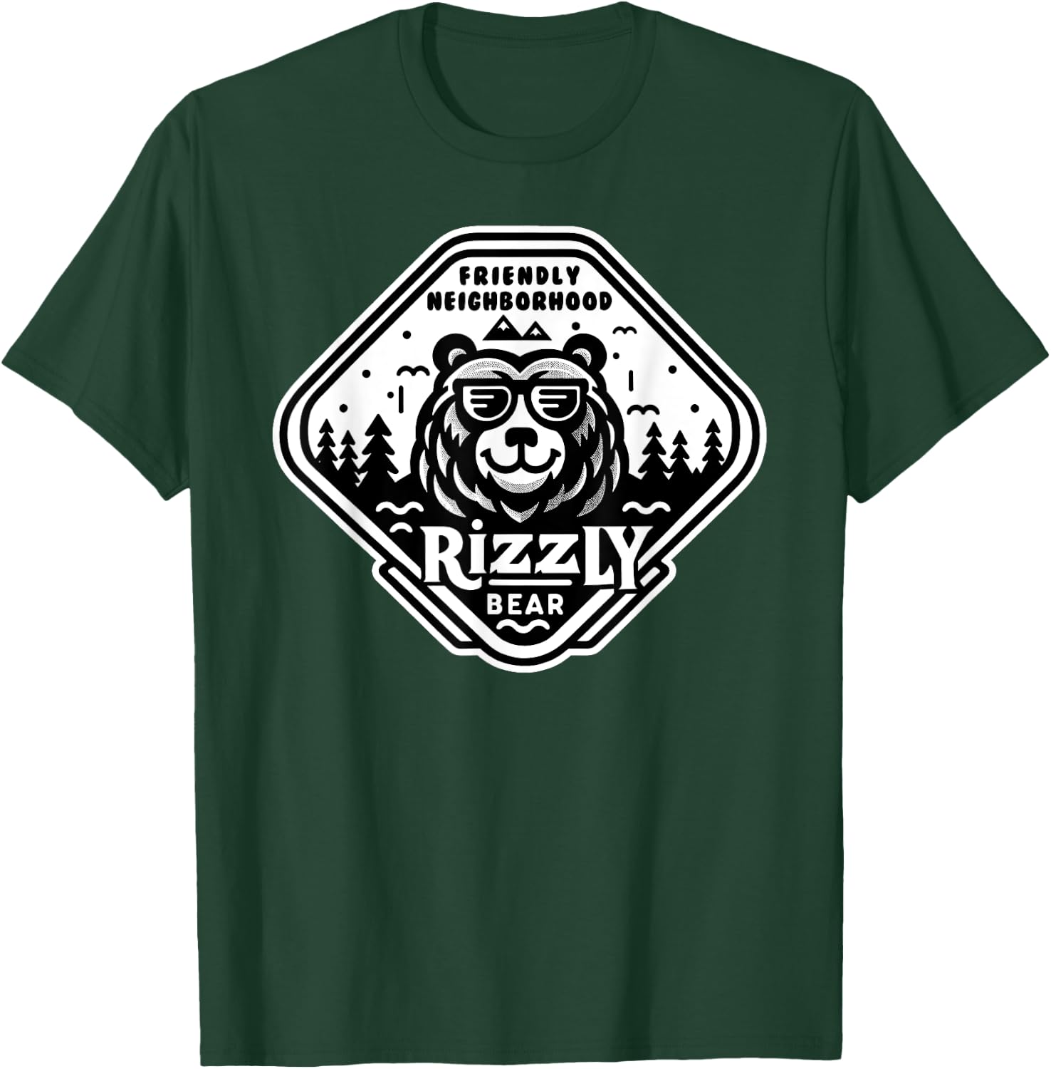 Funny Neighborhood Rizzly Bear Meme T-Shirt - T-Shirt | Forest