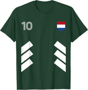 Retro10 Netherlands Football Soccer Netherlands Flag T-Shirt - T-Shirt | Forest