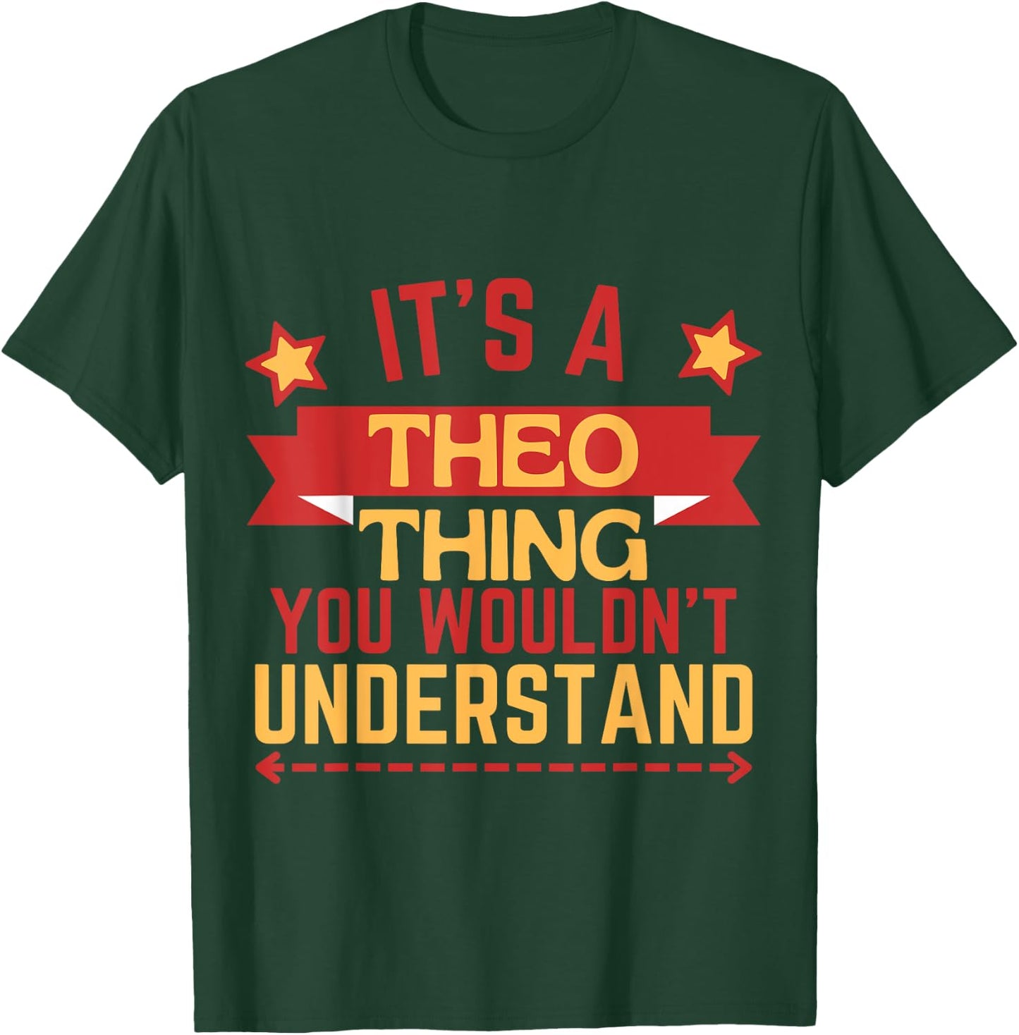 Theo Name Gift Birthday Celebration -Kids Theo Gift Black Small Modern Short Sleeve T-Shirt - T-Shirt | Forest