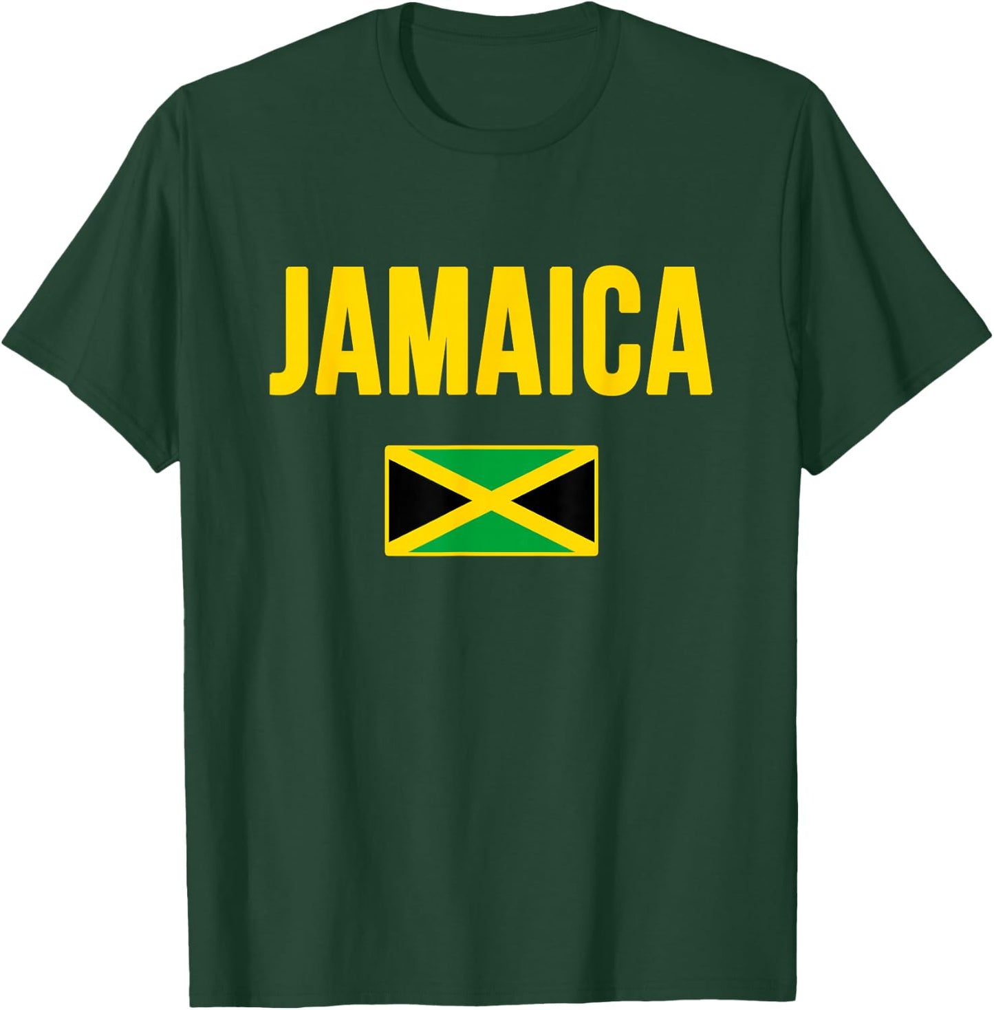 Jamaica Flag Graphic Yellow Green Black Pride T-Shirt - T-Shirt | Forest