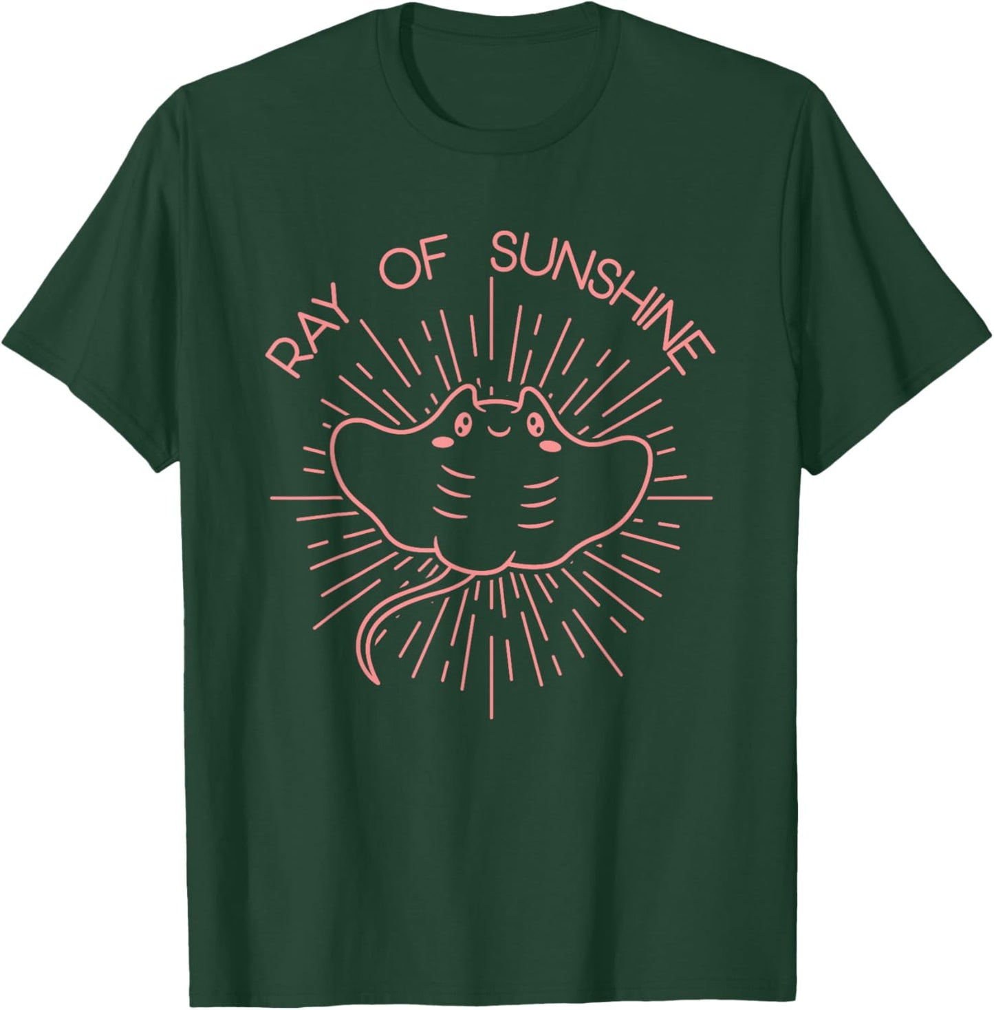 Manta ray of sunshine cute beach stingray T-Shirt - T-Shirt | Forest