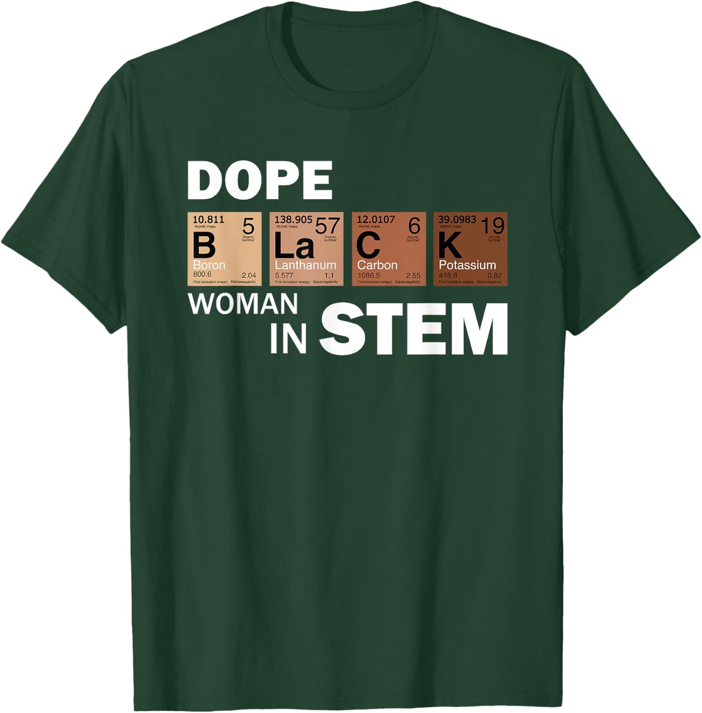 Black Women In STEM Teacher Melanated African American T-Shirt - T-Shirt | Forest