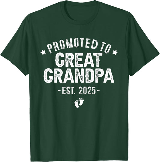 SOMMAS PREGNANCY ANNOUNCEMENT 1st Time Great Grandpa Est 2025 New First Great Grandpa 2025 , Small, Black T-Shirt - T-Shirt | Forest