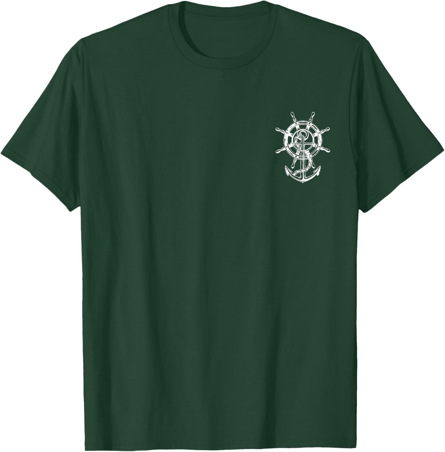 Anchor & Rudder Cool Boat Nautical Men Women Boy Sailing T-Shirt - T-Shirt | Forest