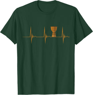 Djembe Drumming Heartbeat EKG Pulse Djembe Player Djembeist T-Shirt - T-Shirt | Forest