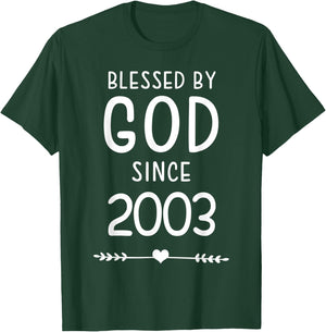 Blessed By God Since 2003 Christian Birthday T-Shirt - T-Shirt | Forest