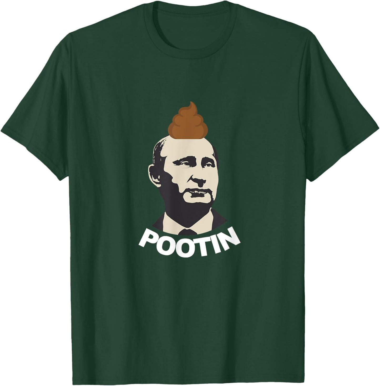 Pootin Funny Anti Vladimir Putin - Black, -Adults, Small, Short Sleeve, Classic Fit, Cotton Blend, Novelty/Casual, Fun, Exercise and Fitness, Casual T-Shirt - T-Shirt | Forest