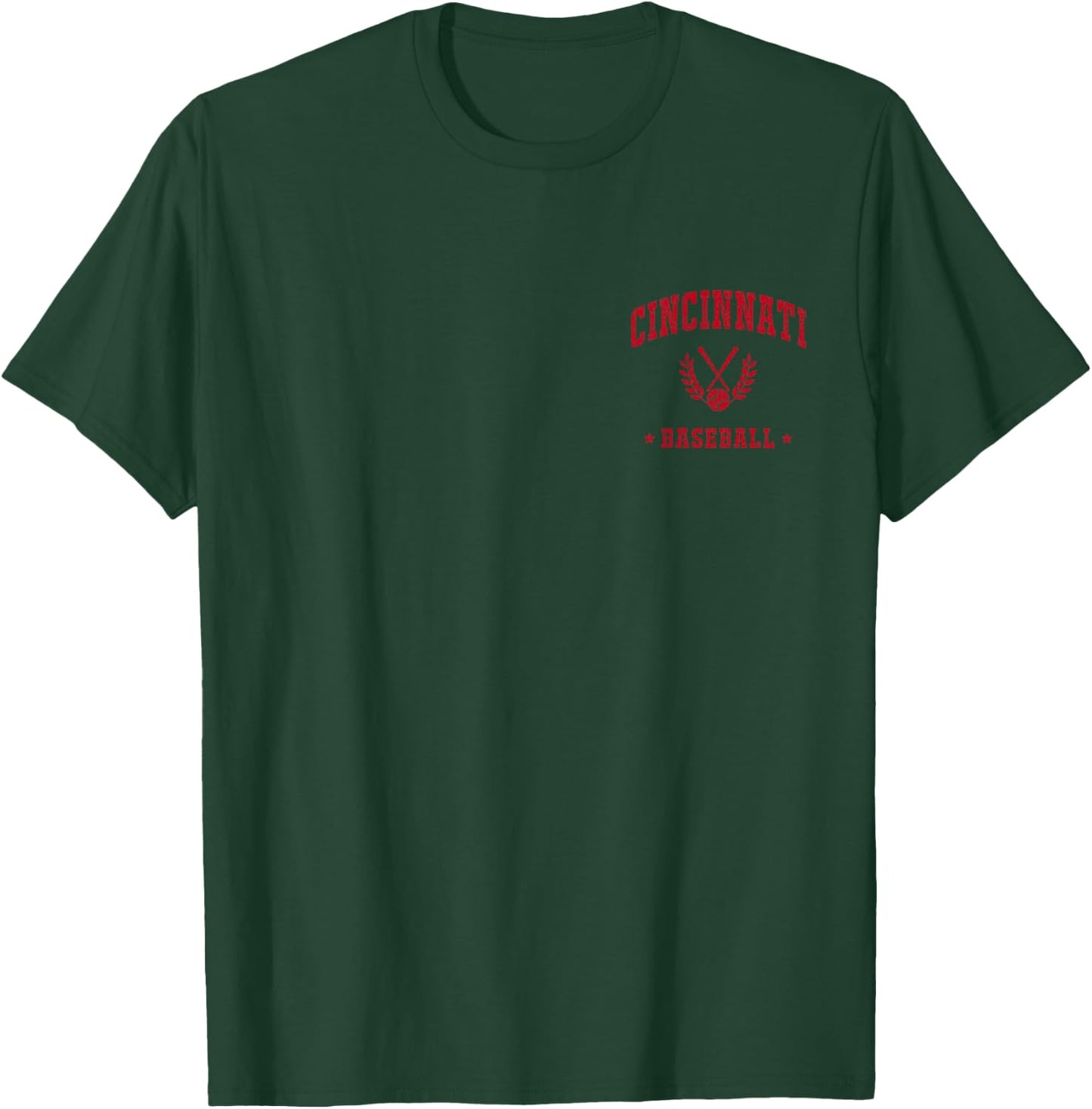 Cincinnati Baseball Vintage Gameday Retro Baseball Lover T-Shirt - T-Shirt | Forest