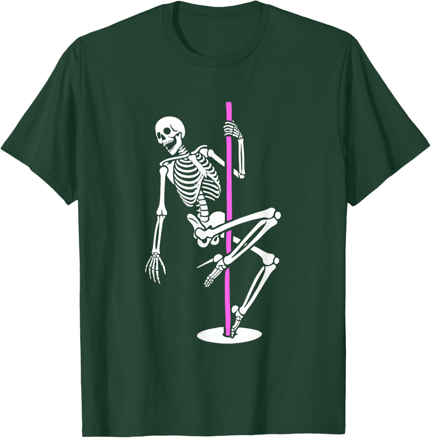 Skeleton Pole Dancer Dancing Dance T-Shirt - T-Shirt | Forest