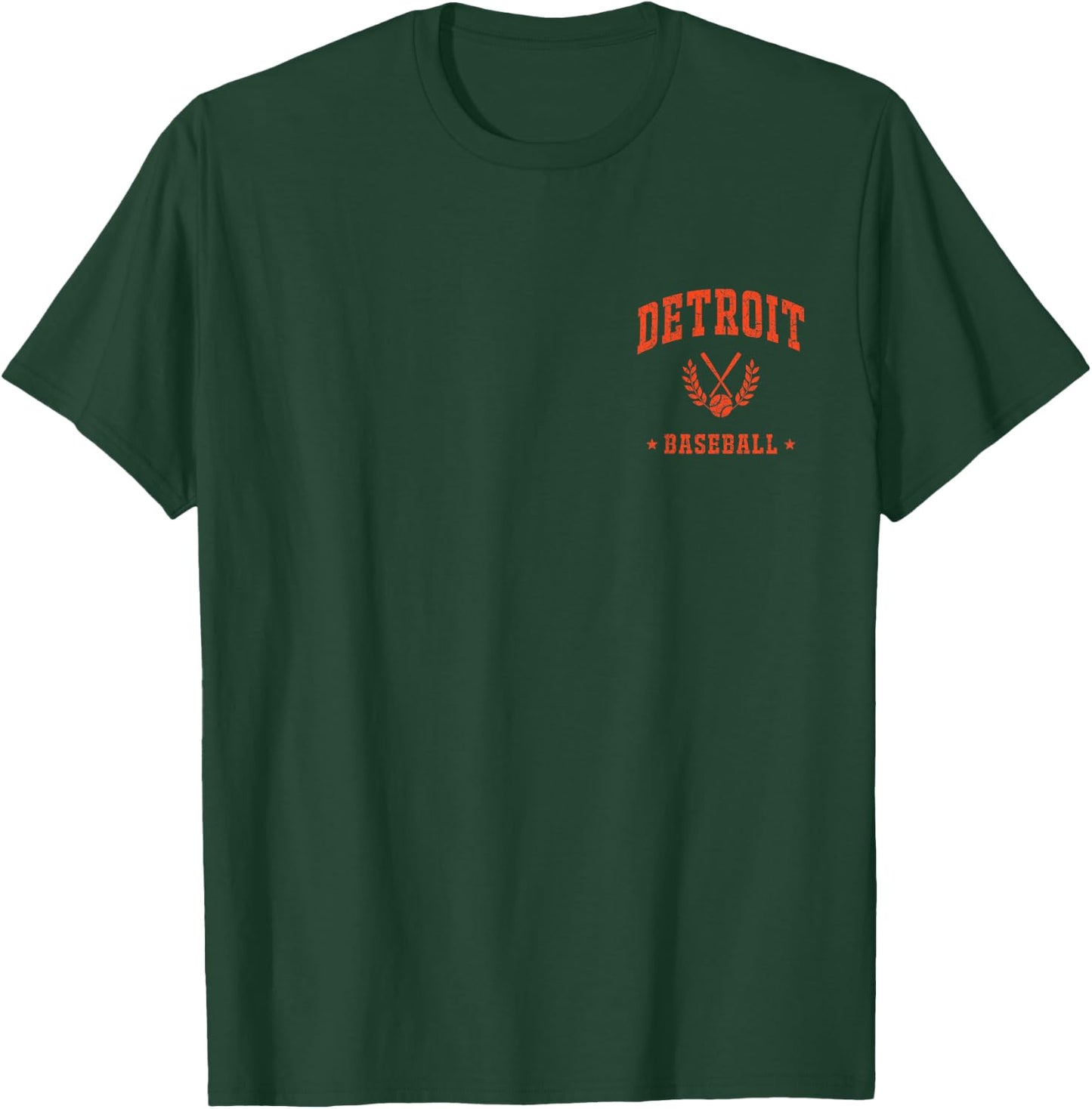 Detroit Baseball Vintage Gameday Retro Baseball Lover T-Shirt - T-Shirt | Forest