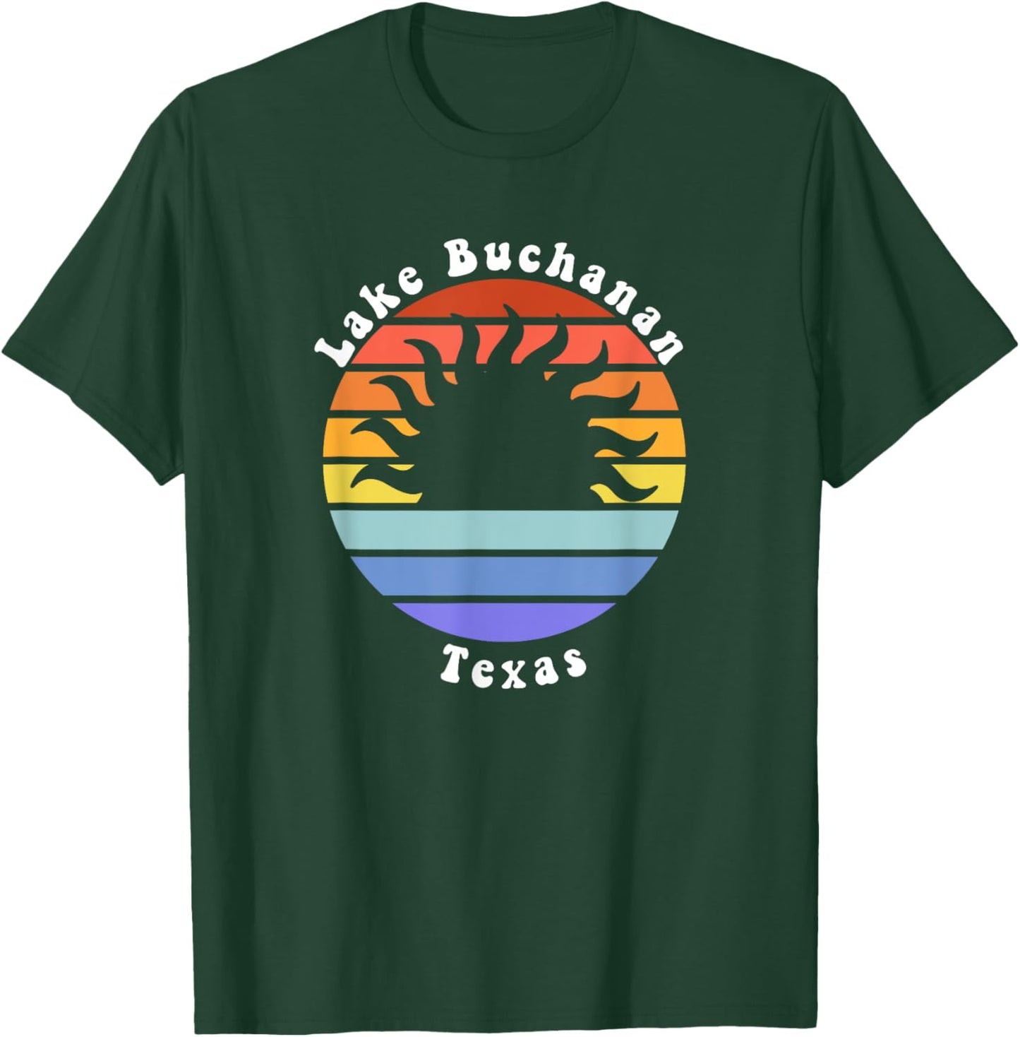 Lake Buchanan Texas TX Sunrise and Sunset Souvenir Vacation T-Shirt - T-Shirt | Forest