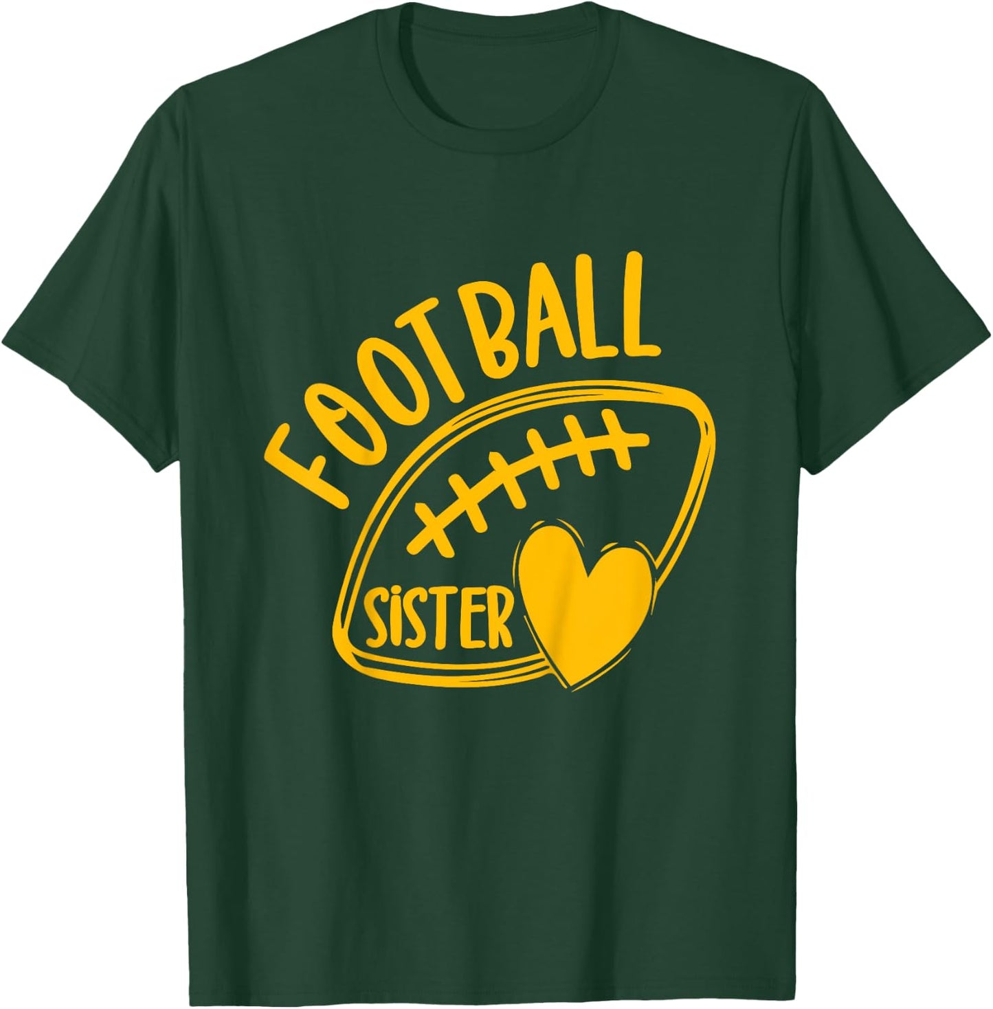 Kids Girls Game Day Blue and Yellow High School Football Sister T-Shirt - T-Shirt | Forest