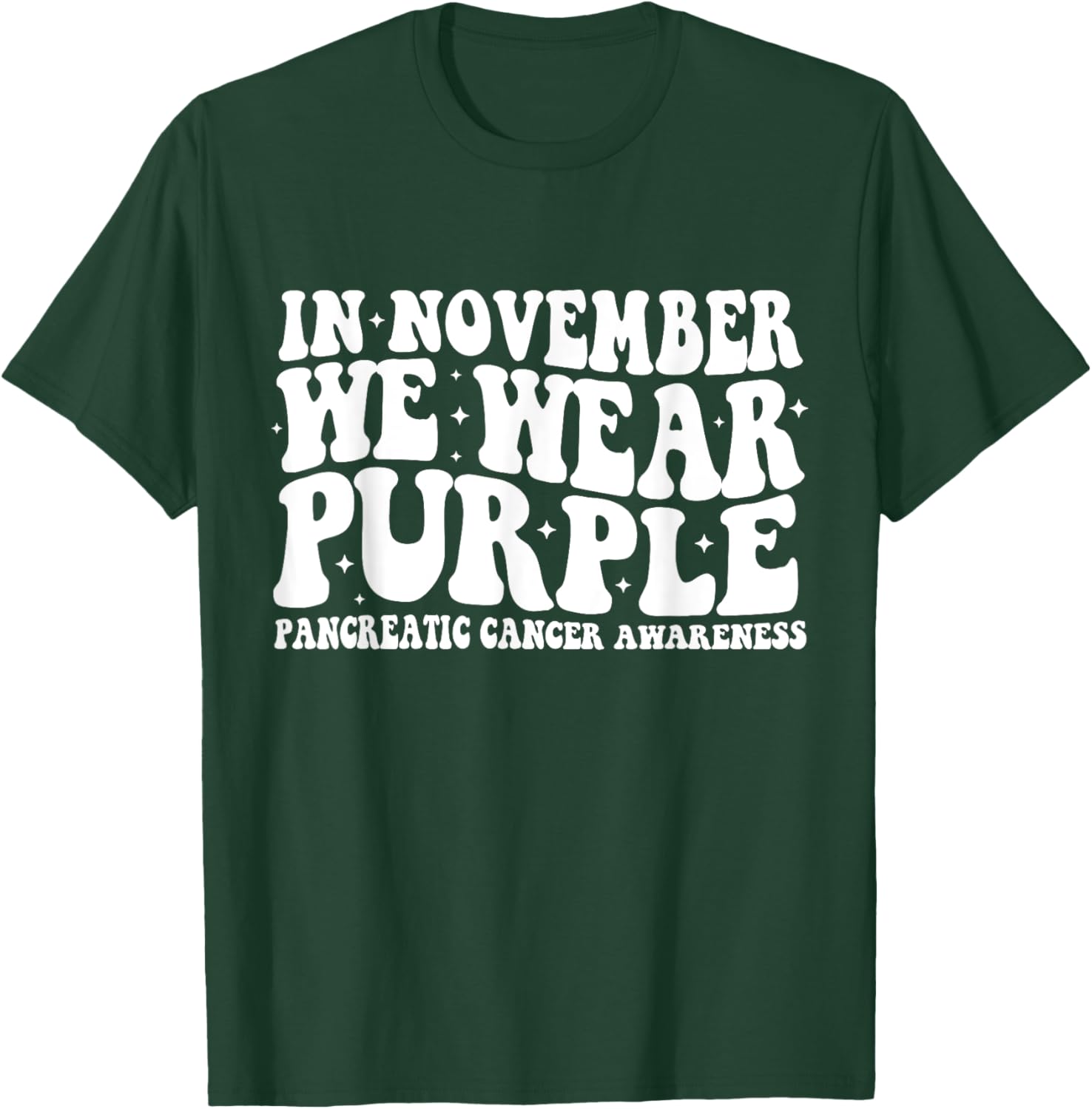Groovy In November We Wear Purple Pancreatic Cancer T-Shirt - T-Shirt | Forest
