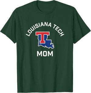 Louisiana Tech Bulldogs Arched Mom T-Shirt - T-Shirt | Forest