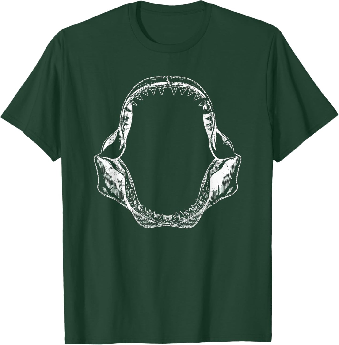 Vintage Distressed Shark Jaw T-Shirt - T-Shirt | Forest