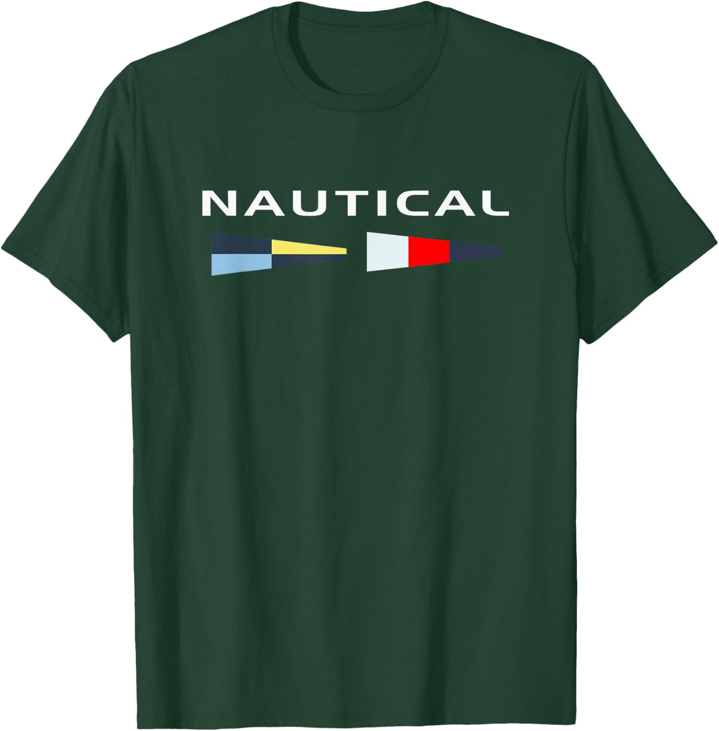 Nautical Maritime Flags Cool Men Women Boy Girl Sailboat T-Shirt - T-Shirt | Forest