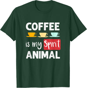 Vintage Coffee is My Spirit Animal T-Shirt - T-Shirt | Forest