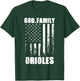 God. Family. Orioles. Vintage USA Flag T-Shirt - T-Shirt | Forest