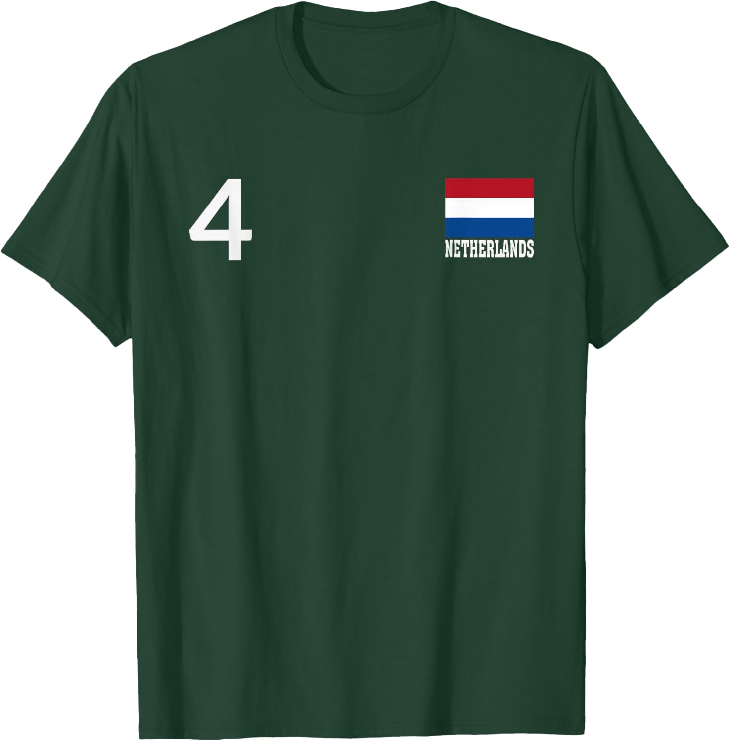 Netherlands Number 4 National Flag Country Heritage T-Shirt - T-Shirt | Forest