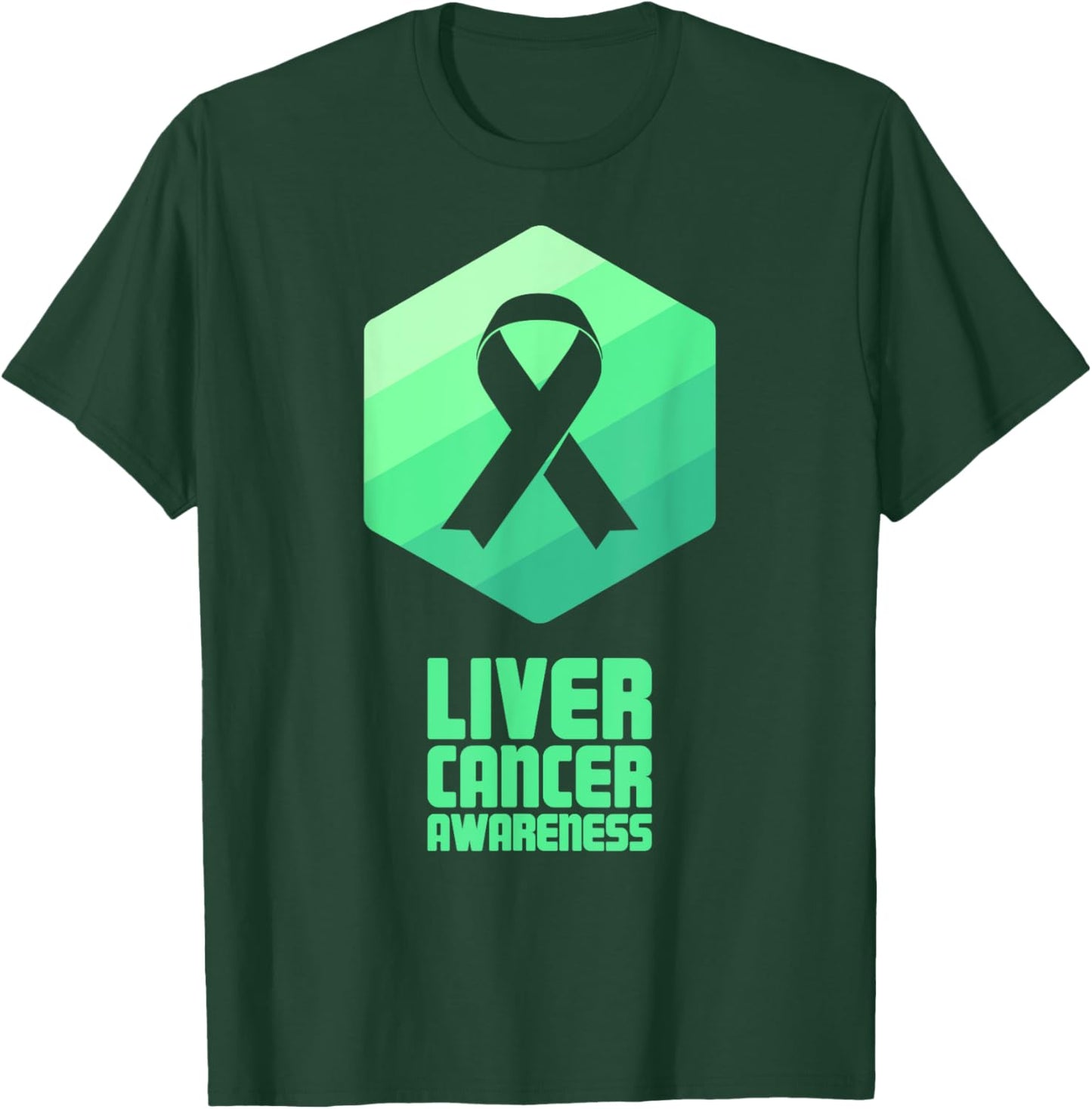 Ribbon | Hepatic Awareness Present - Liver Cancer T-Shirt - T-Shirt | Forest