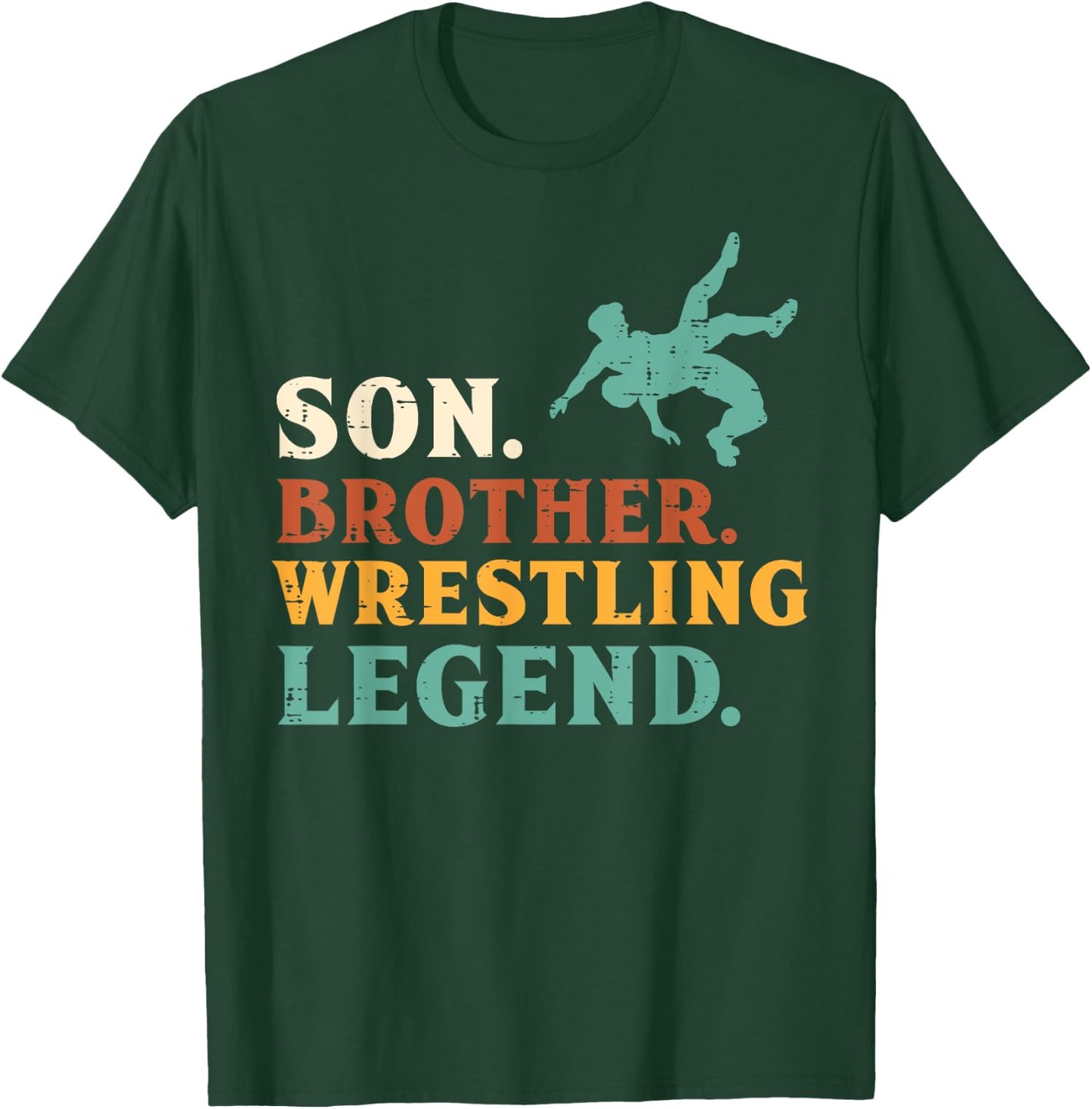 Son Brother Wrestling Legend Retro Wrestler Boys Kids Youth T-Shirt - T-Shirt | Forest