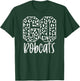Bobcats Team Mascot School Spirit Game Night Leopard Print T-Shirt - T-Shirt | Forest