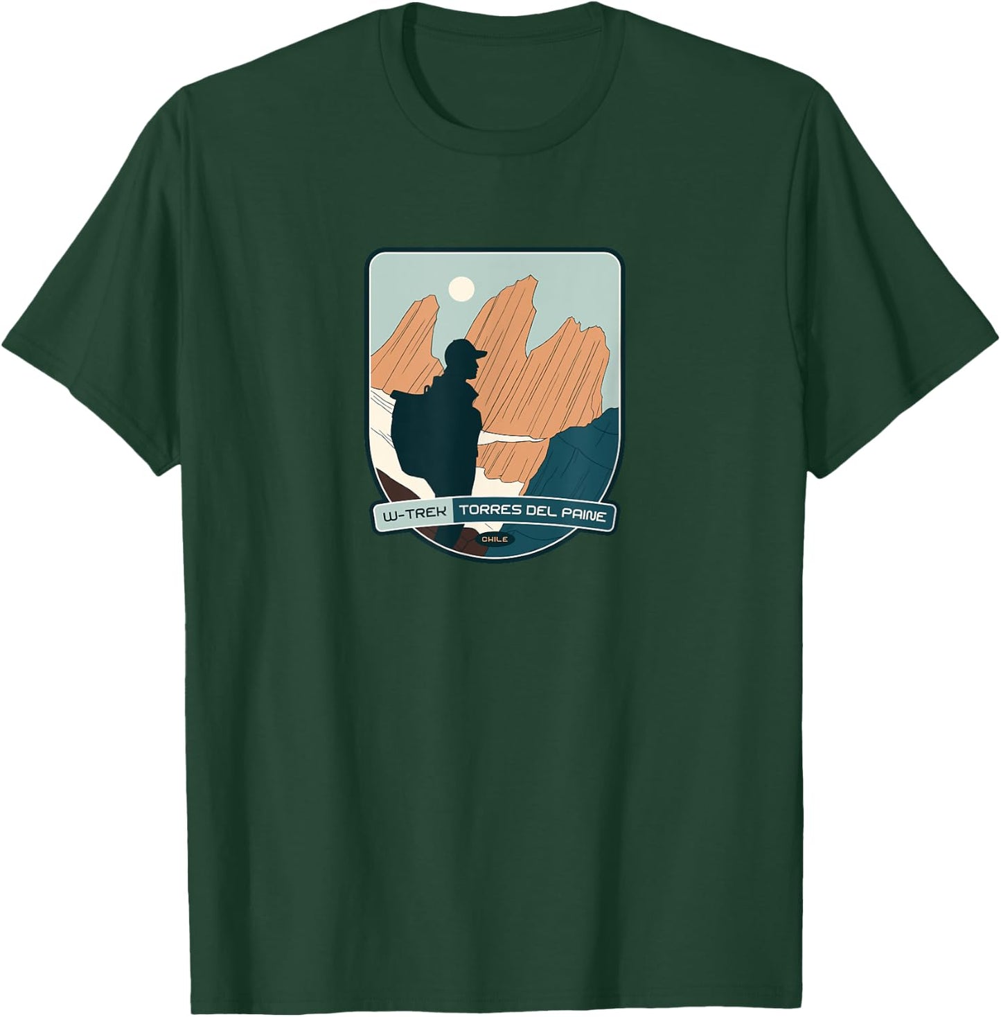 W-Trek – Torres del Paine, Chile hiking T-Shirt - T-Shirt | Forest