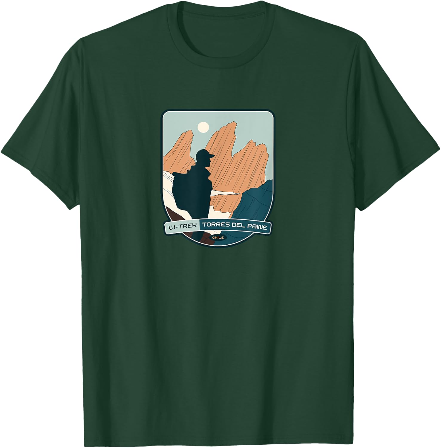 W-Trek – Torres del Paine, Chile hiking T-Shirt - T-Shirt | Forest