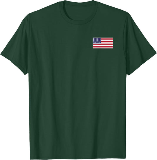 USA Flag Chest Patch Star Spangled Banner American Flag T-Shirt - T-Shirt | Forest