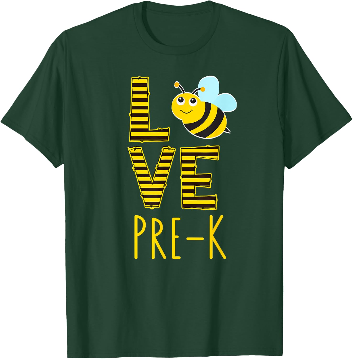 Love Pre-K Back To School Yellow Bee Pre-K Teacher Men Women T-Shirt - T-Shirt | Forest