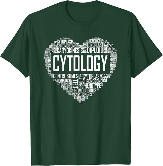 Cytology Heart Gift Cytologists Gift Cell Molecular Biology T-Shirt - T-Shirt | Forest