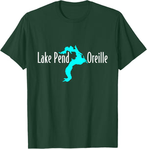 Minimalist Lake Pend Oreille - Idaho T-Shirt - T-Shirt | Forest