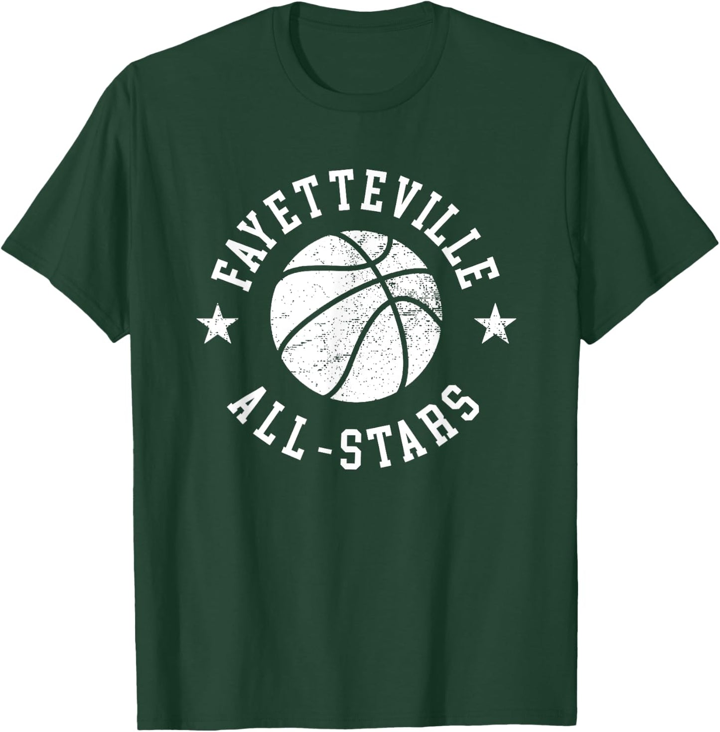 Fayetteville Vintage All-Stars Retro 80s Basketball T-Shirt - T-Shirt | Forest