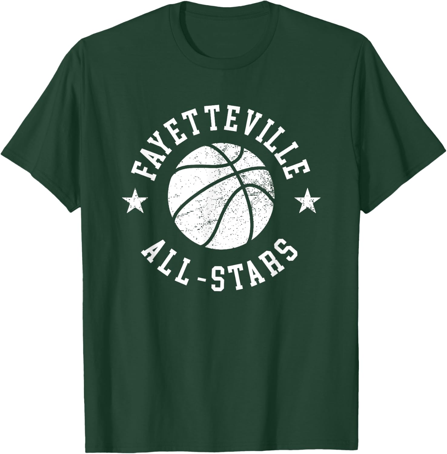 Fayetteville Vintage All-Stars Retro 80s Basketball T-Shirt - T-Shirt | Forest