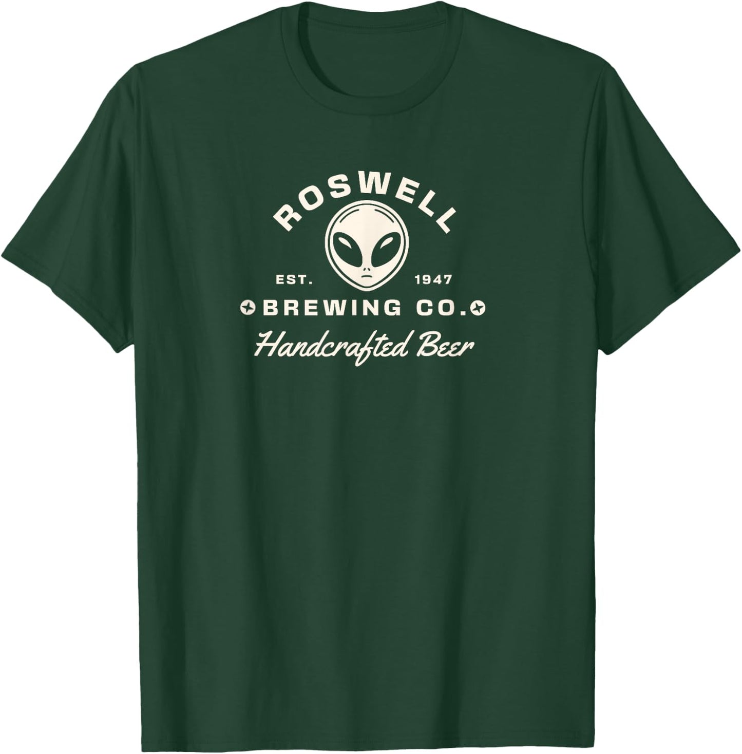 Funny Alien Brewery Roswell 1947 Retro Design Gift T-Shirt - T-Shirt | Forest