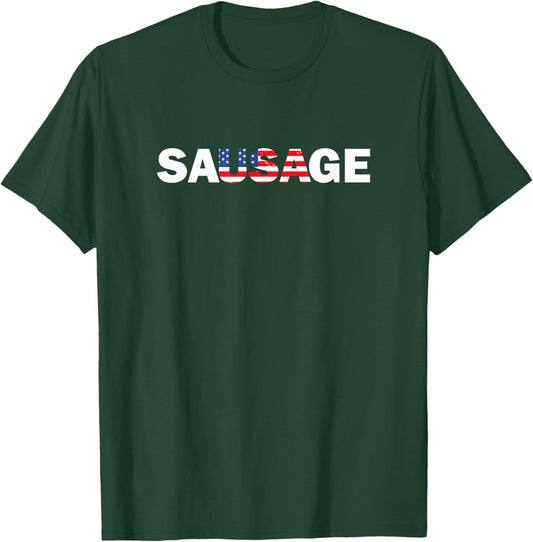 USA American Sausage Funny T-Shirt - T-Shirt | Forest