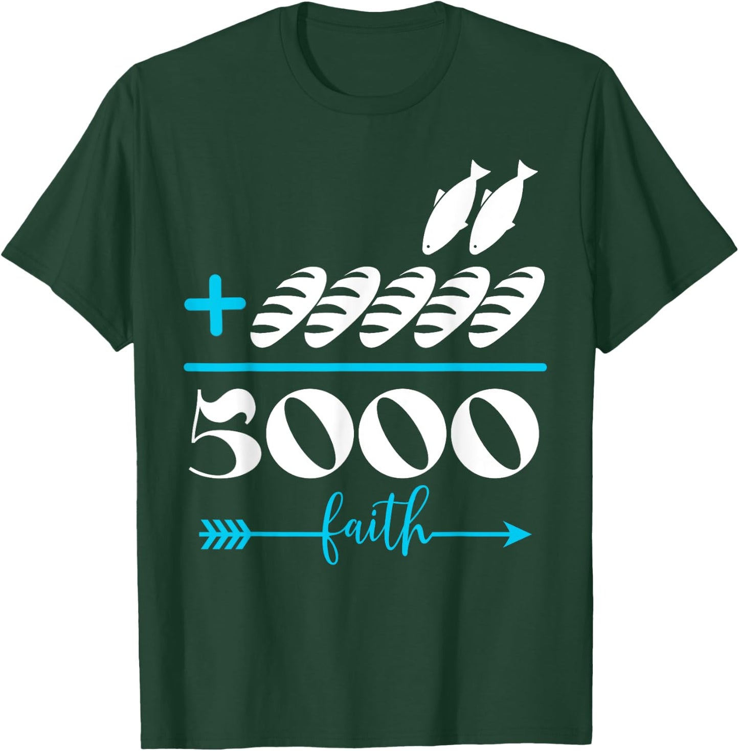 2 Fishes 5 Breads 5000 Chosen Jesus Against The Current T-Shirt - T-Shirt | Forest