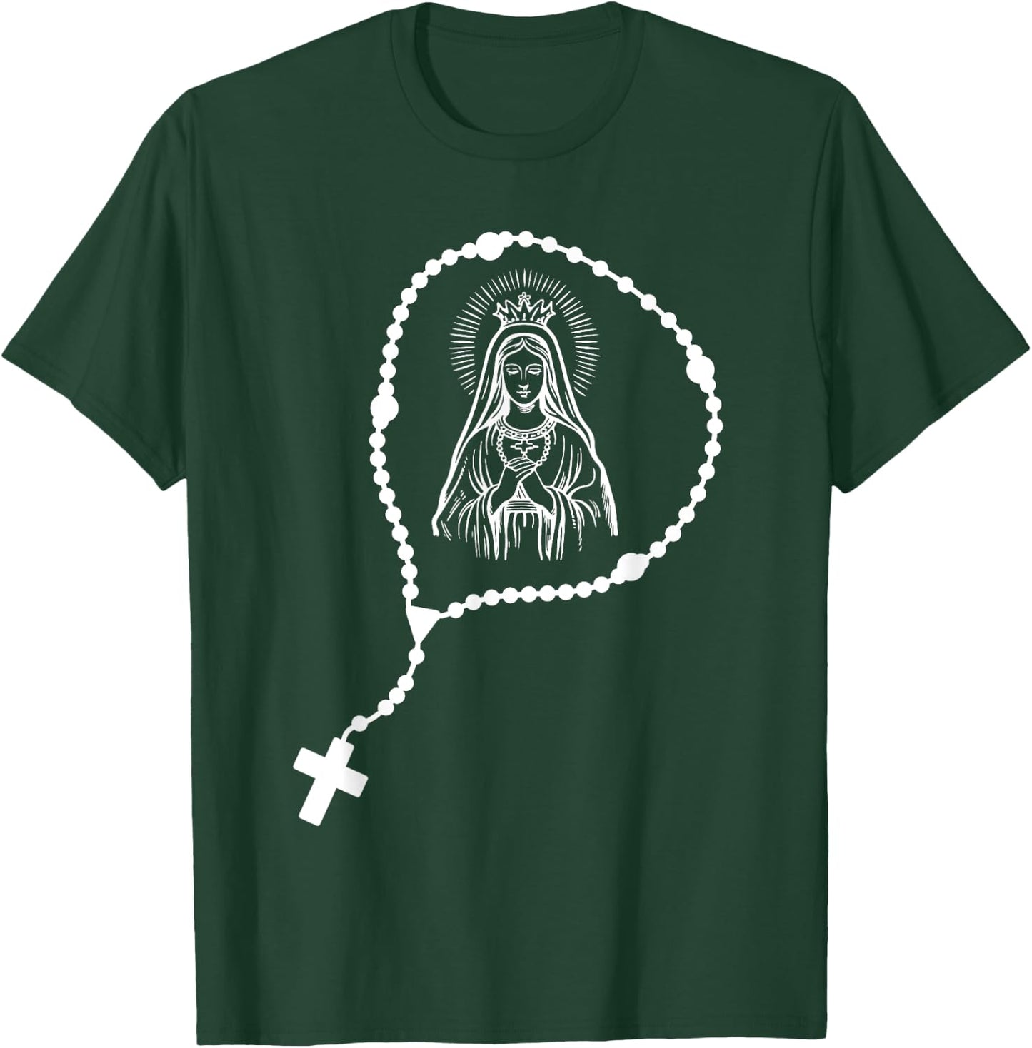 Rosary Prayer - Virgin Mary - Religious Catholic T-Shirt - T-Shirt | Forest