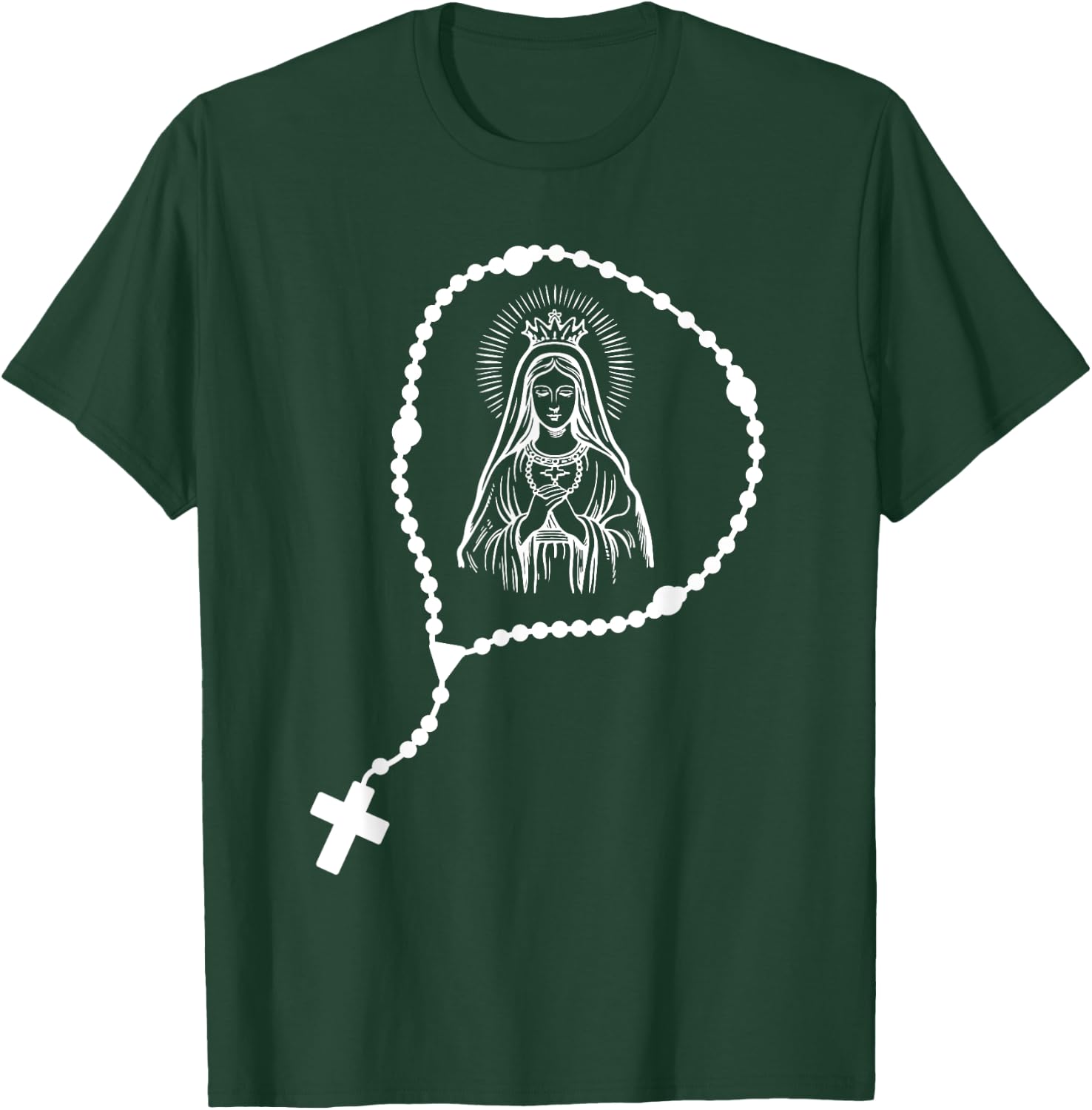 Rosary Prayer - Virgin Mary - Religious Catholic T-Shirt - T-Shirt | Forest
