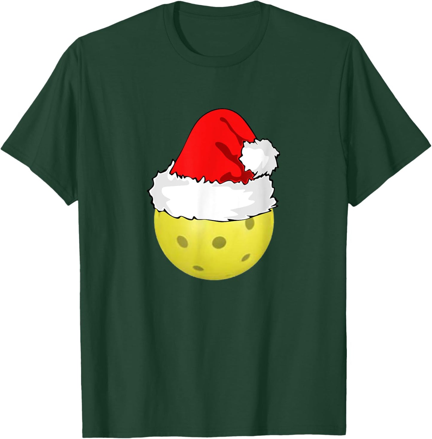 Christmas Pickleball Pickle Ball Santa Hat Funny Sport Xmas T-Shirt - T-Shirt | Forest