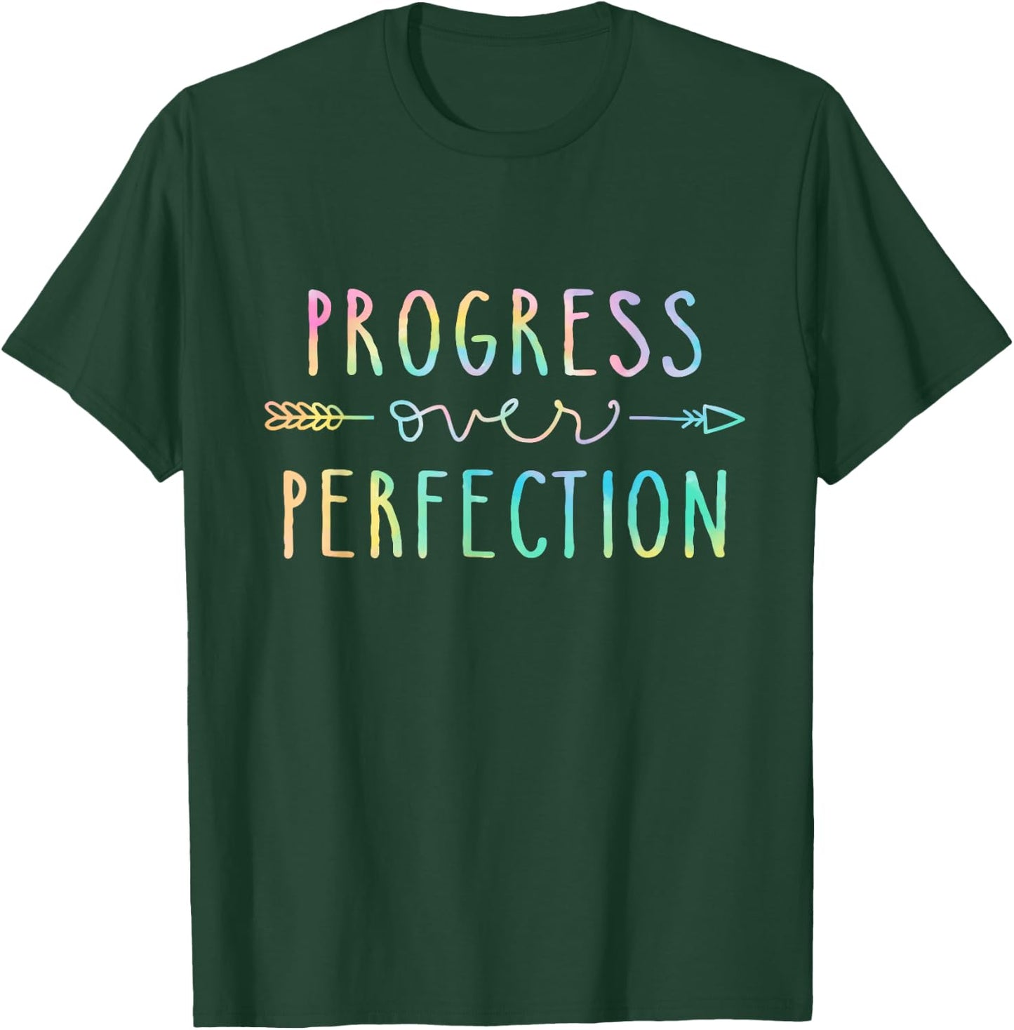 Back To School Progress Over Perfection Motivational Teacher T-Shirt - T-Shirt | Forest