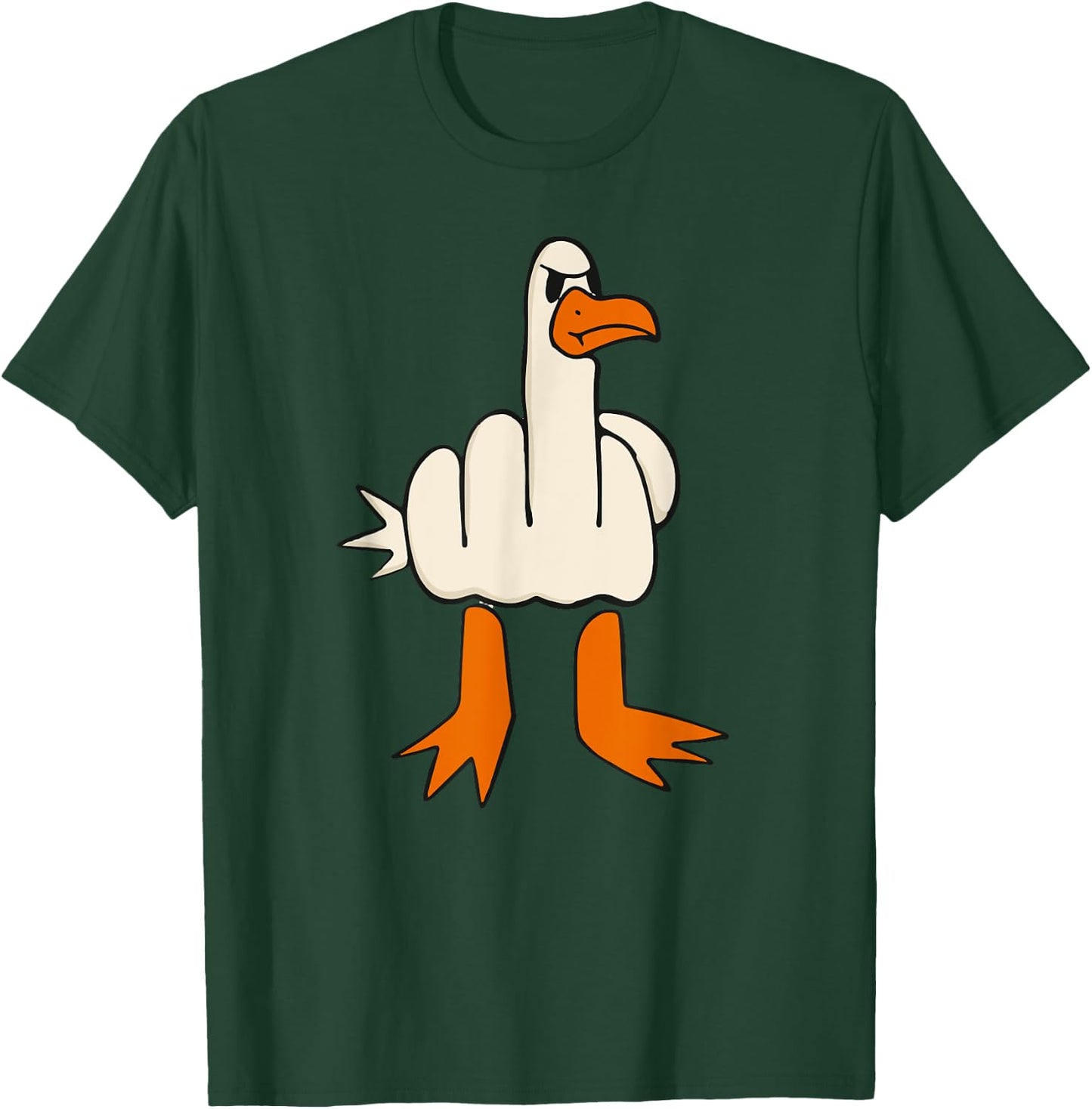 Middle Finger Seagull, Adult Humor, Funny Gesture Flip Off T-Shirt - T-Shirt | Forest