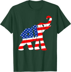 Elehphant American Flag Trump Men T-Shirt - T-Shirt | Forest